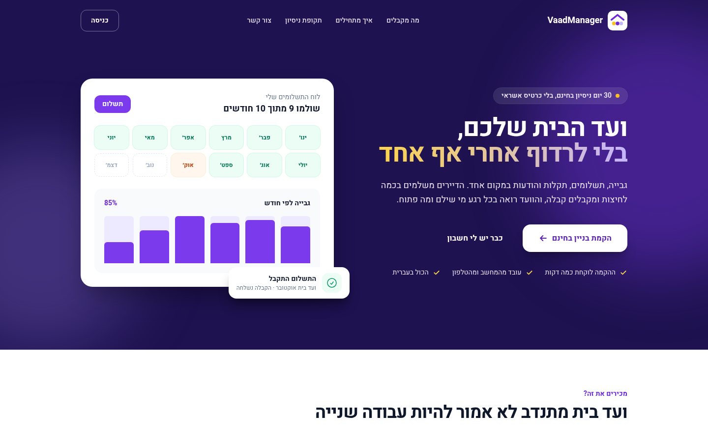 פרויקט מערכת ניהול ועד בית
